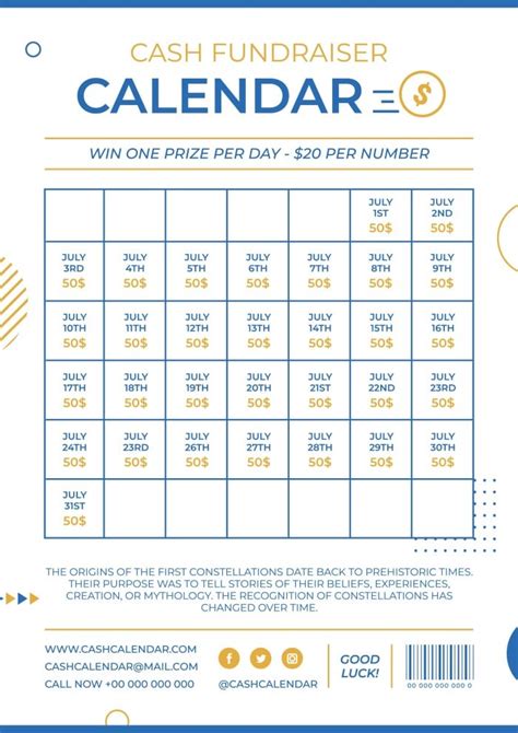 Fundraising Events Calendar .